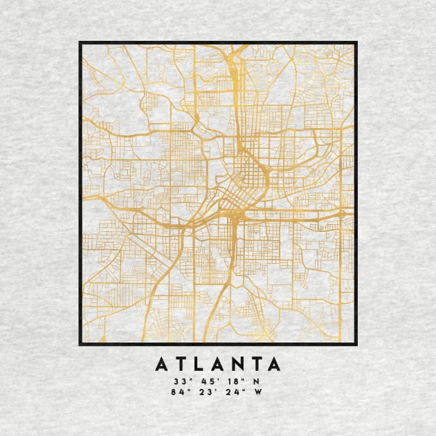 ATLANTA GEORGIA CITY STREET MAP ART by deificusArt